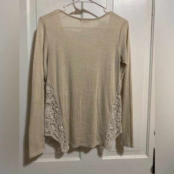 Cream Sweater with Crochet Sides - Picture 3 of 3